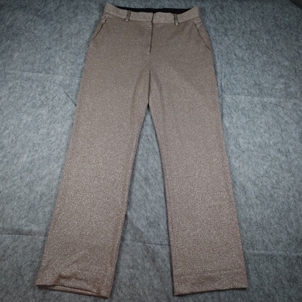 Missoni Pant Women US 8 IT 44 Rose Gold Metallic Knit Straight Leg High Rise